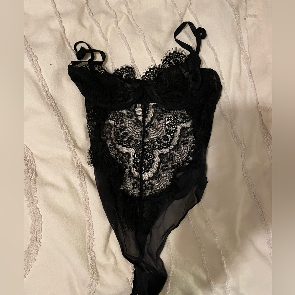 Aritzia Black Lace Bodysuit